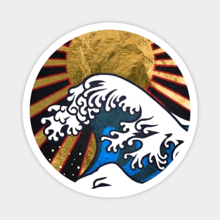 Golden Great Wave off Kanagawa Magnet